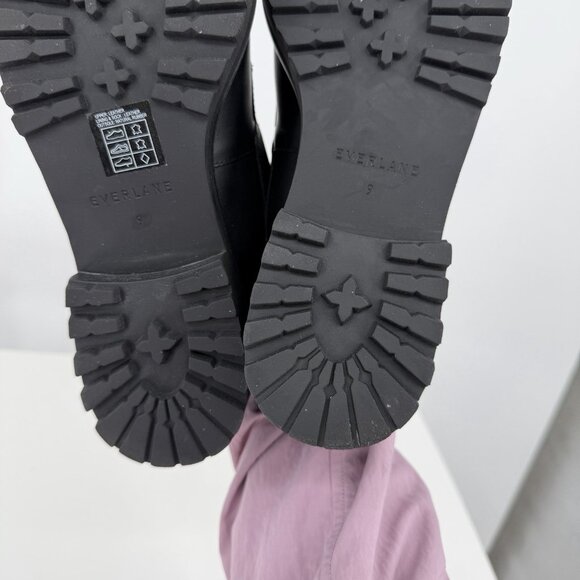 Everlane The Lug Loafer in Black Leather size 9 Women's Chunky Heel - Picture 13 of 14